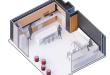 axonometric view of office kitchen 